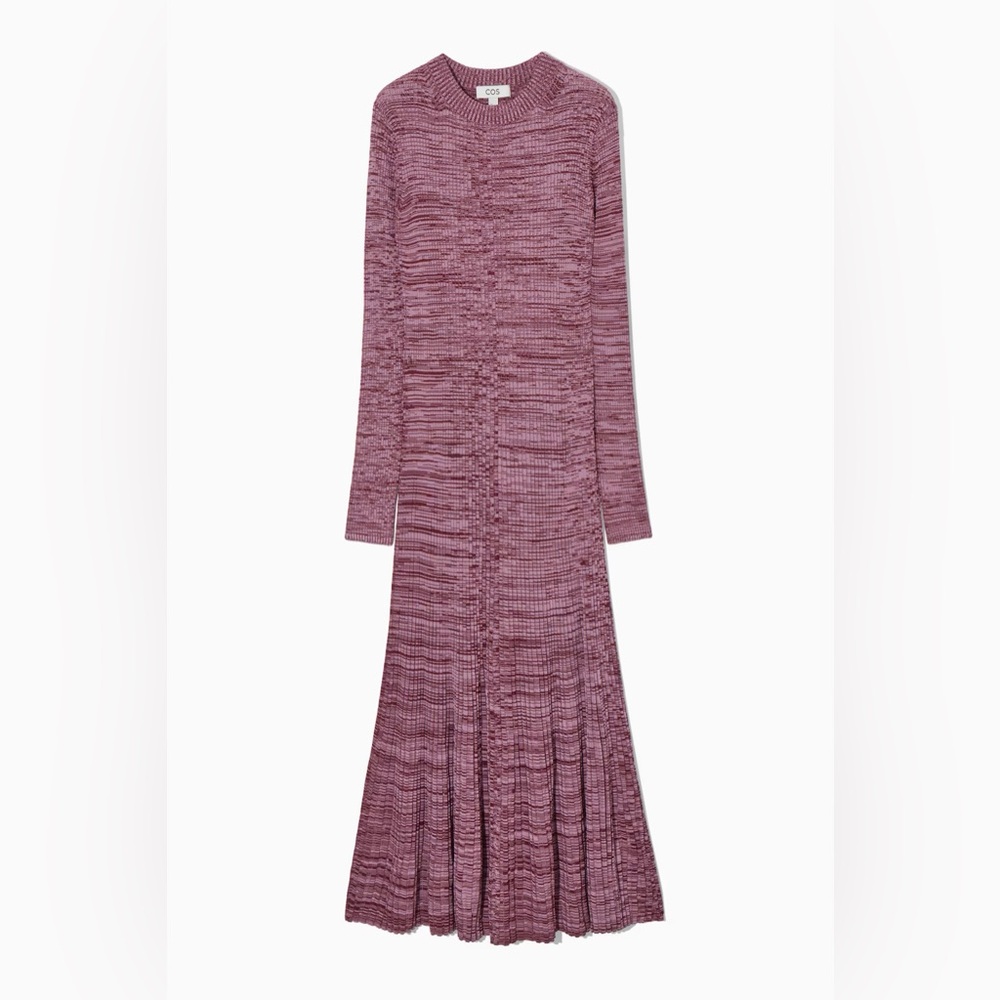 COS Purple and Pink Knit Midi Dress